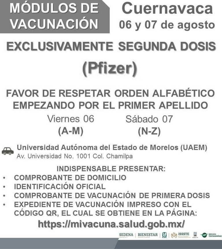 Así puedes recibir la segunda dosis de Pfizer para Cuernavaca - El Sol de  Cuernavaca | Noticias Locales, Policiacas, sobre México, Morelos y el Mundo
